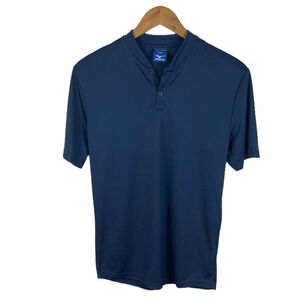 TS344 Mens Mizuno Baseball Brand Henley Style Performance Shirt XXS